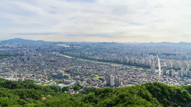 韩国首尔城市天际线的时间流逝视频素材