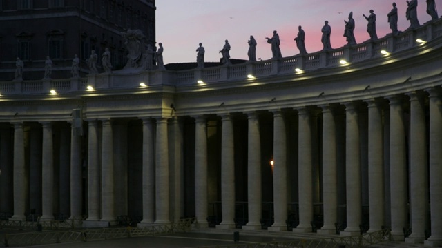 梵蒂冈晚上广场视频素材