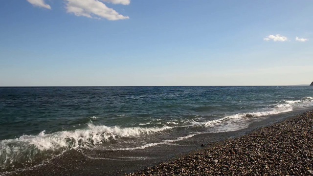 从海滩上看天空和大海的全景视频素材