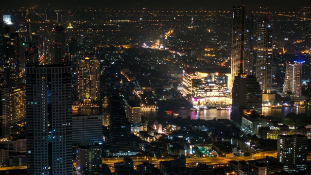 泰国曼谷夜市全景的时间流逝视频素材