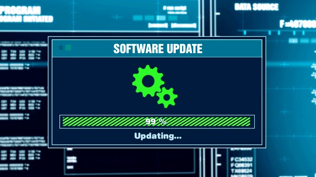 软件更新进度警告信息更新完成提醒屏幕视频素材