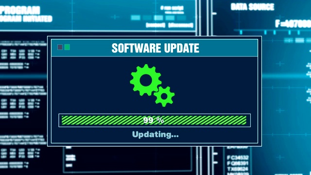 系统更新进度警告消息更新失败提醒屏幕视频素材