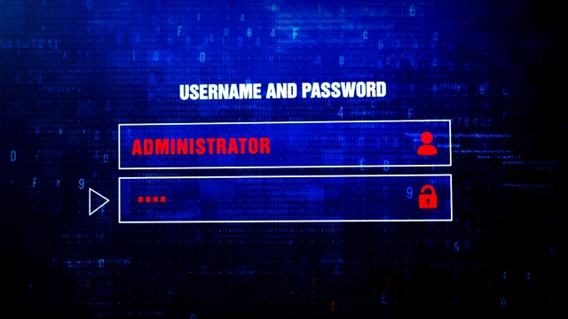 网络攻击警告警告错误信息屏幕闪烁。视频素材