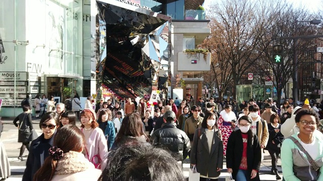 日本东京的原宿路口。视频素材