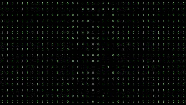 01或二进制数字在计算机屏幕上显示在显示器矩阵的背景下，数字数据代码在黑客或安全的安全技术概念中。抽象的说明视频素材