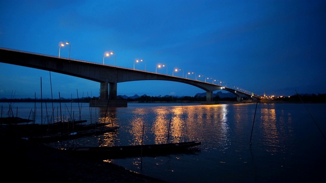 美丽的湄公河夜景视频素材