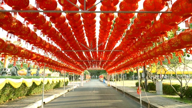 中国的灯笼装饰中国新年的节日视频素材