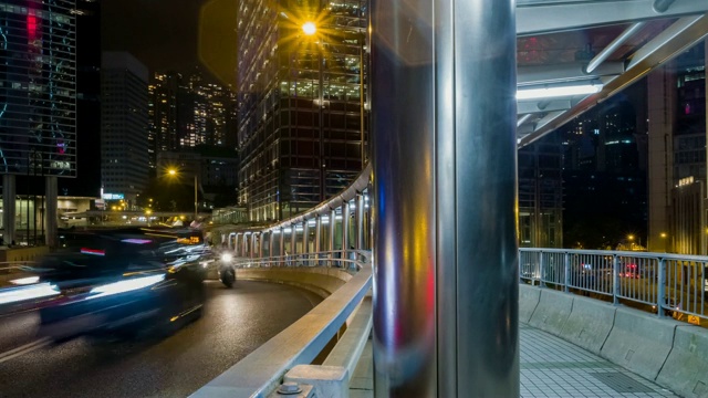 4K时间推移:香港夜景的时间推移。城市和建筑视频素材