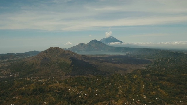 湖和火山，伟大。印尼巴厘岛,视频素材