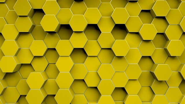 黄色工艺六角形图案背景环视频素材