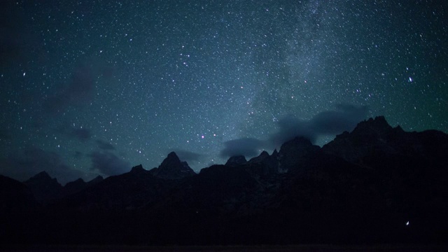 提顿山脉上的星星-时间流逝视频素材