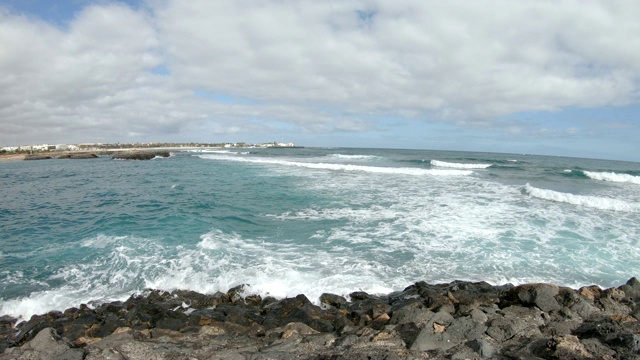 在caleta de Fuste, Fuerteventura，西班牙的海景视频素材