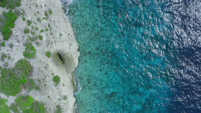 鸟瞰图的加勒比海和海滩库拉索视频素材