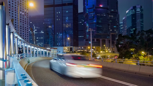 4K时间推移:香港夜景的时间推移。城市和建筑，4K城市景观，景观和建立者视频素材