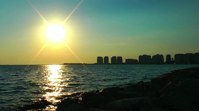 海滨海滩海景假日概念视频素材