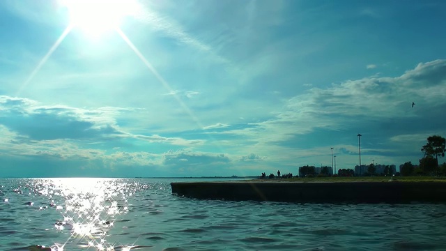 海滨海滩海景假日概念视频素材