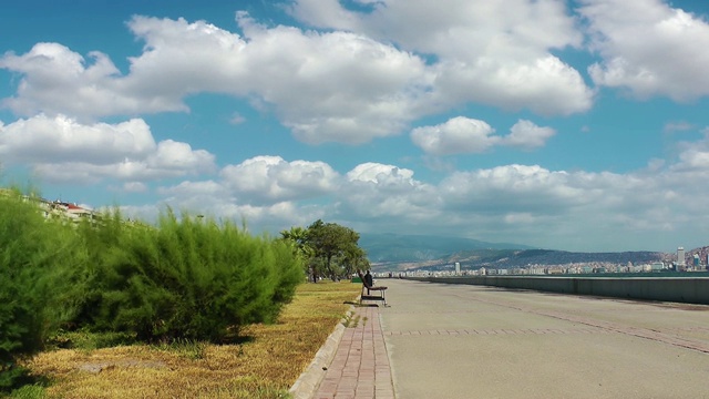 海滨海滩海景假日概念视频素材