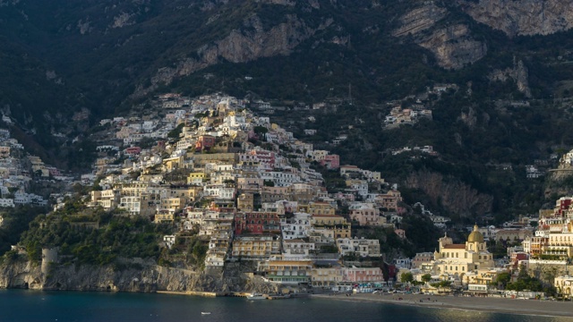 Positano，鸟瞰图-阿马尔菲海岸视频素材