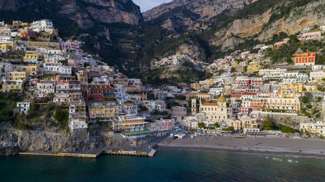 Positano -鸟瞰图-阿马尔菲海岸视频素材