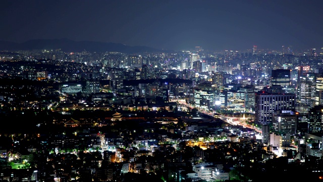 京福宫(朝鲜王朝皇宫)夜景视频素材