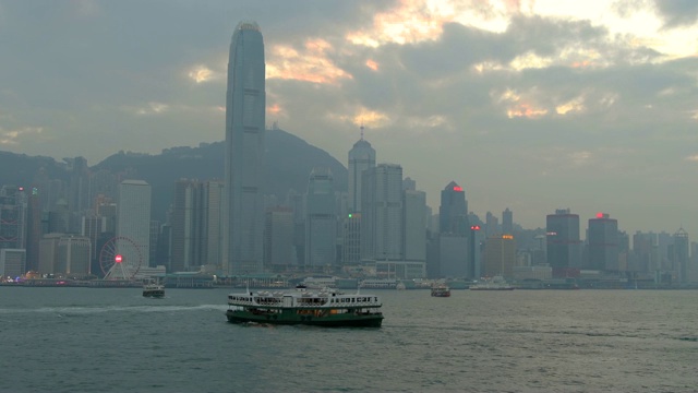 香港岛城市景观，天星小轮，香港视频素材