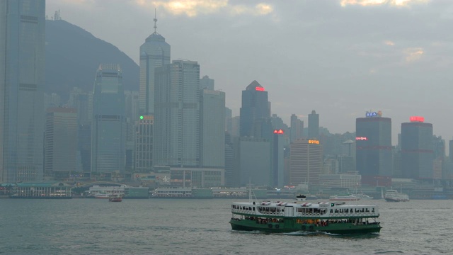 香港岛城市景观，天星小轮，香港视频素材