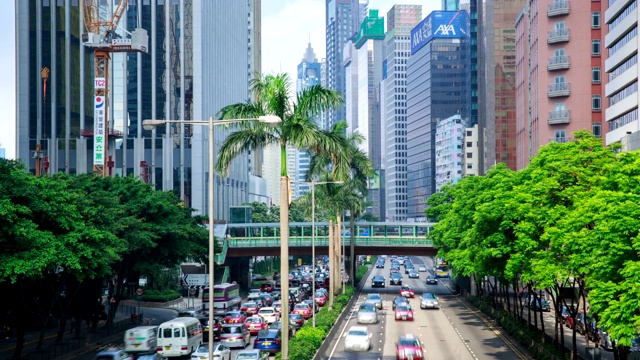 香港中环广场道及天桥大厦日间景观视频素材