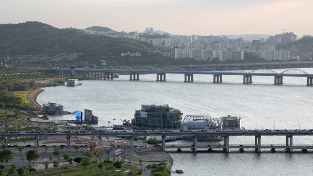 夜景浮岛和东鸦桥在首尔视频素材