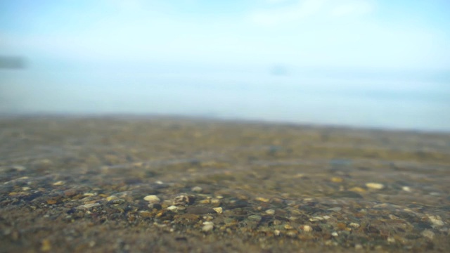 近沙与模糊的海天背景，夏日视频素材