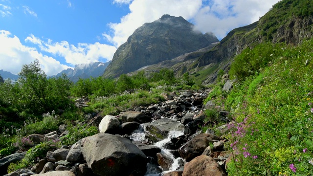 在东白山，高加索，俄罗斯，欧洲国家公园观赏山景视频素材