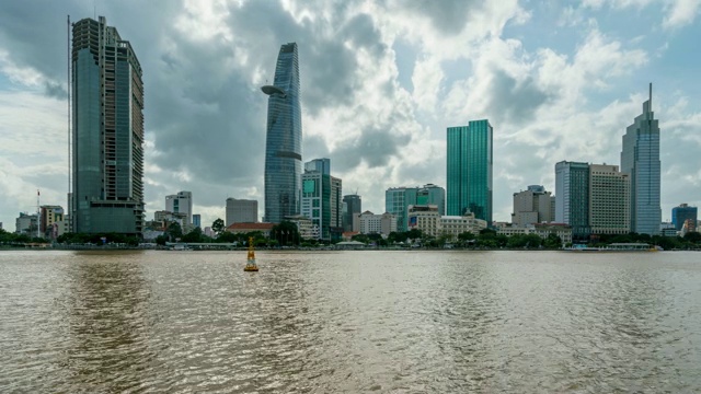 胡志明市天际线城市景观的时间流逝视频素材