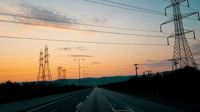 道路和日落视频素材