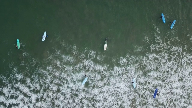 海洋中的冲浪学校视频素材