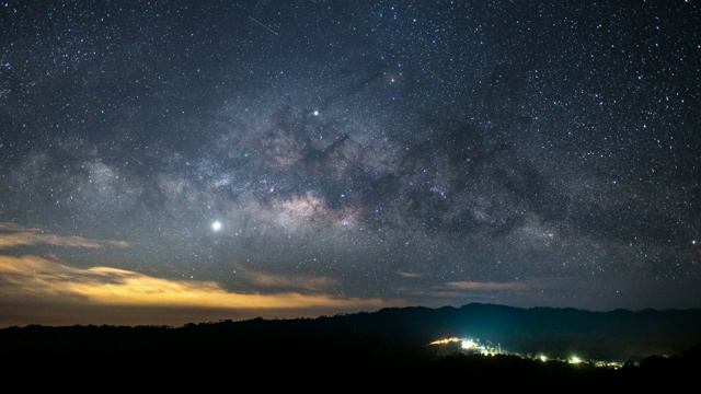 银河时光流逝和银河上的星空视频素材