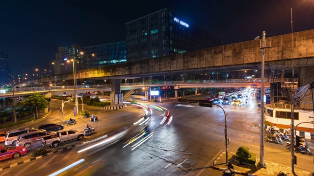 城市夜间交通与城市生活视频素材