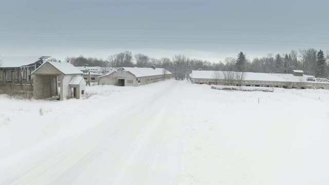 冬季雪地的鸟瞰图视频素材