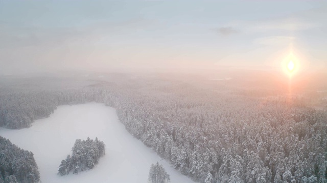 地面上厚厚的白雪鸟瞰图视频素材