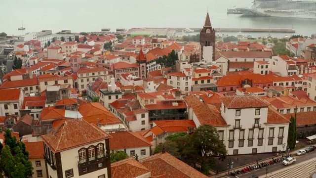 Funchal，马德拉，葡萄牙城市景观。视频素材