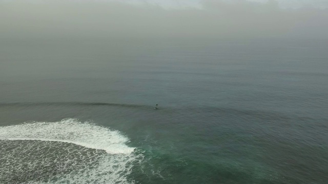 海上冲浪者的鸟瞰图视频素材