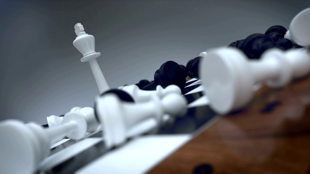 白棋王胜，3D 360度循环动画视频素材