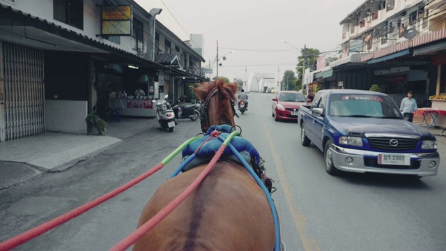 南邦古城的马车。视频素材