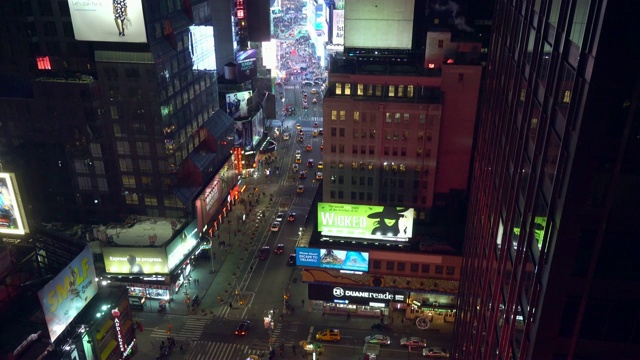 纽约时报广场高角度夜景视频素材