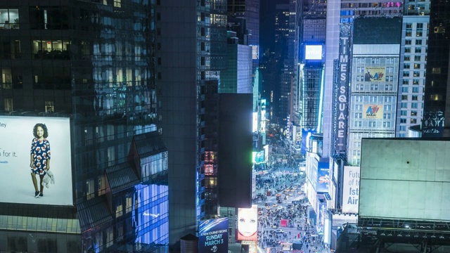 纽约时报广场高角度夜景视频素材