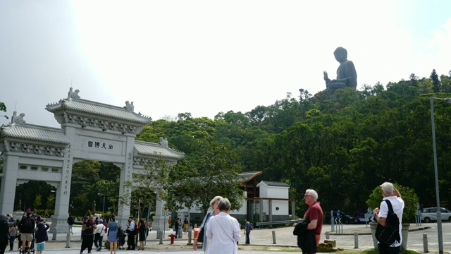 The big Buddha on Nong Ping village in Hong Kong .大佛在香港视频素材