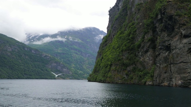 Geiranger峡湾全景视频素材