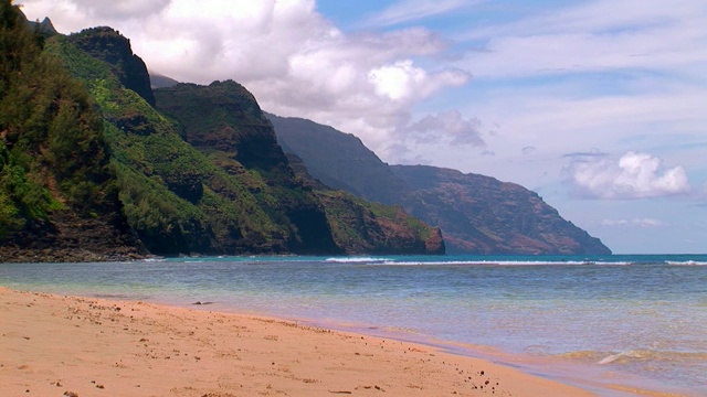 凯海滩， 纳帕利海岸， 考艾岛视频素材