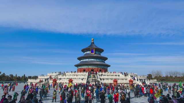 2019年春节期间，北京天坛的时间流逝视频素材