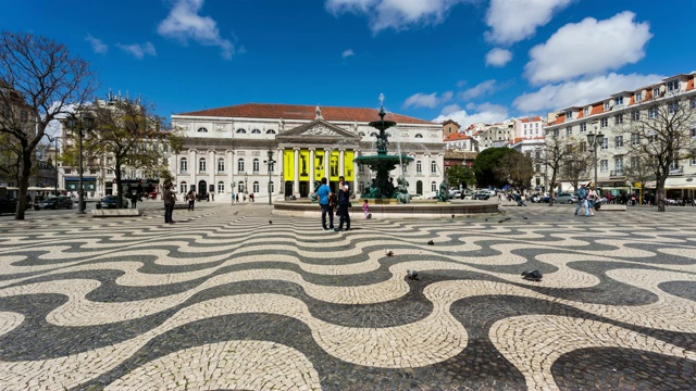 Praça do Rossio在里斯本的时间流逝视频素材