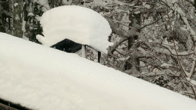 屋顶上覆盖着厚厚的白雪视频素材