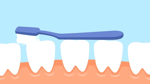 用牙膏和牙刷清洁牙齿，保持口腔卫生视频素材